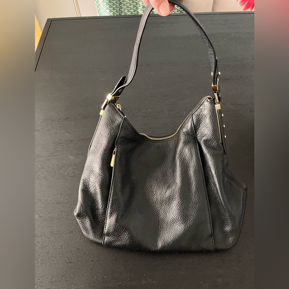 Michael Michael Kors Black Soft Pebbled Leather with Gold Hardware